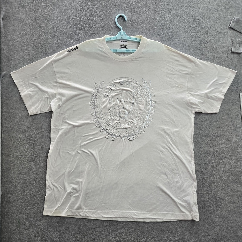 Akademiks Men Shirt 3XL White Crest Logo Hip Hop  Streetwear Y2K READ